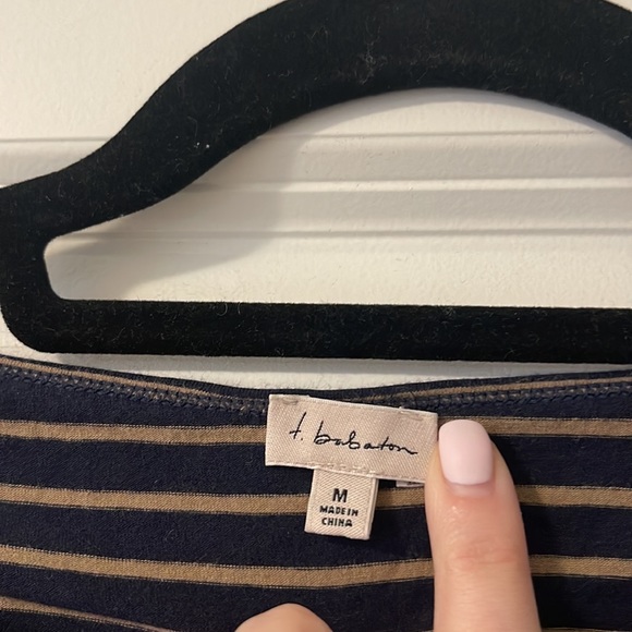 Talula Babaton SUPER SOFT 3/4 Sleeve Striped Shirt - Picture 3 of 5